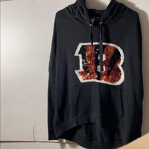 Pink Victoria secret bengals hoodie size Large